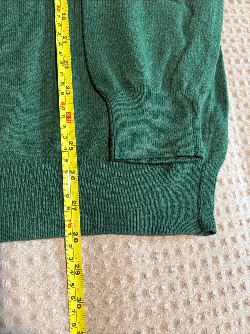 Alan Flusser Forest Green Cotton Cashmere Men's Sweater Holiday Office Wear